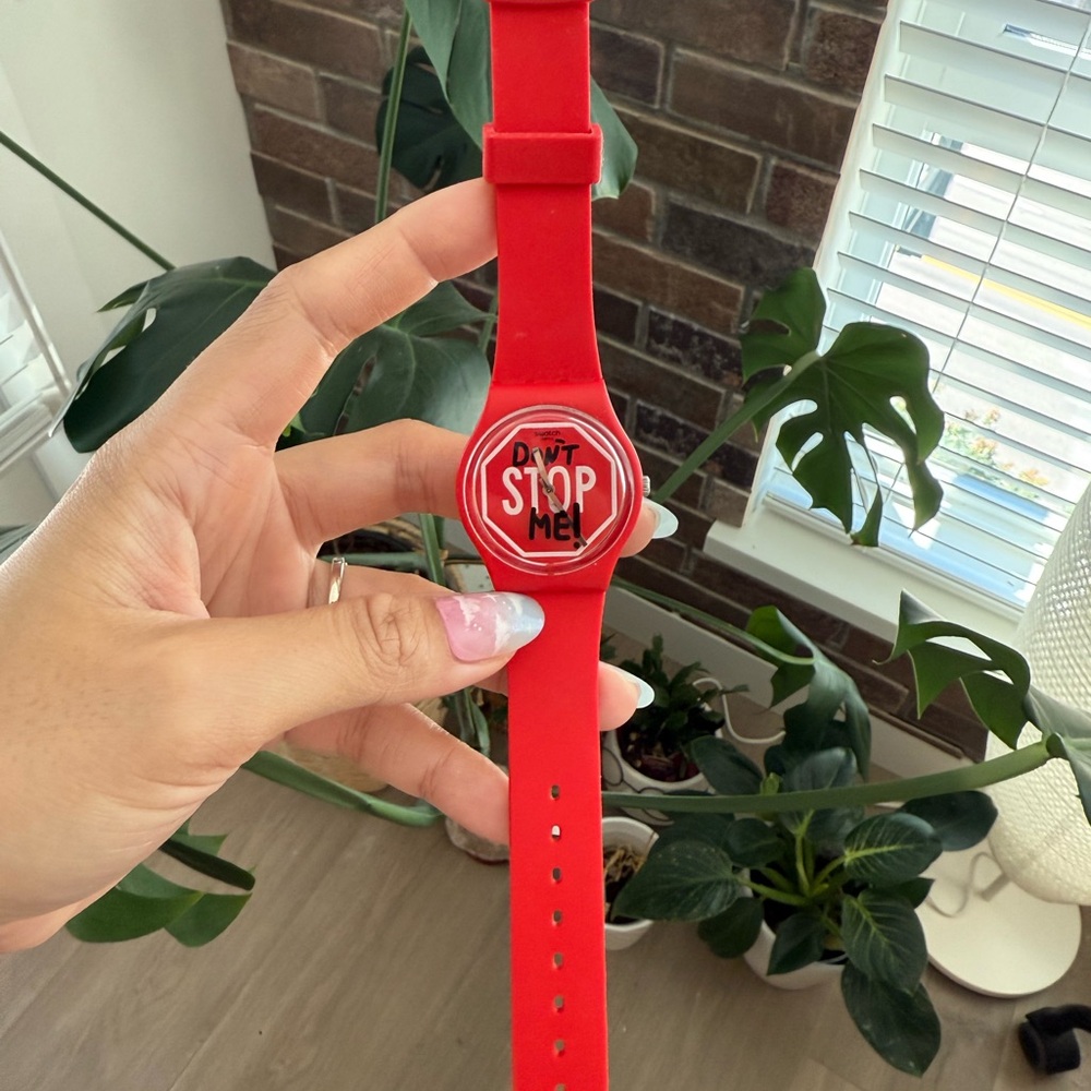 Swatch Red Smartwatch with Circular Display